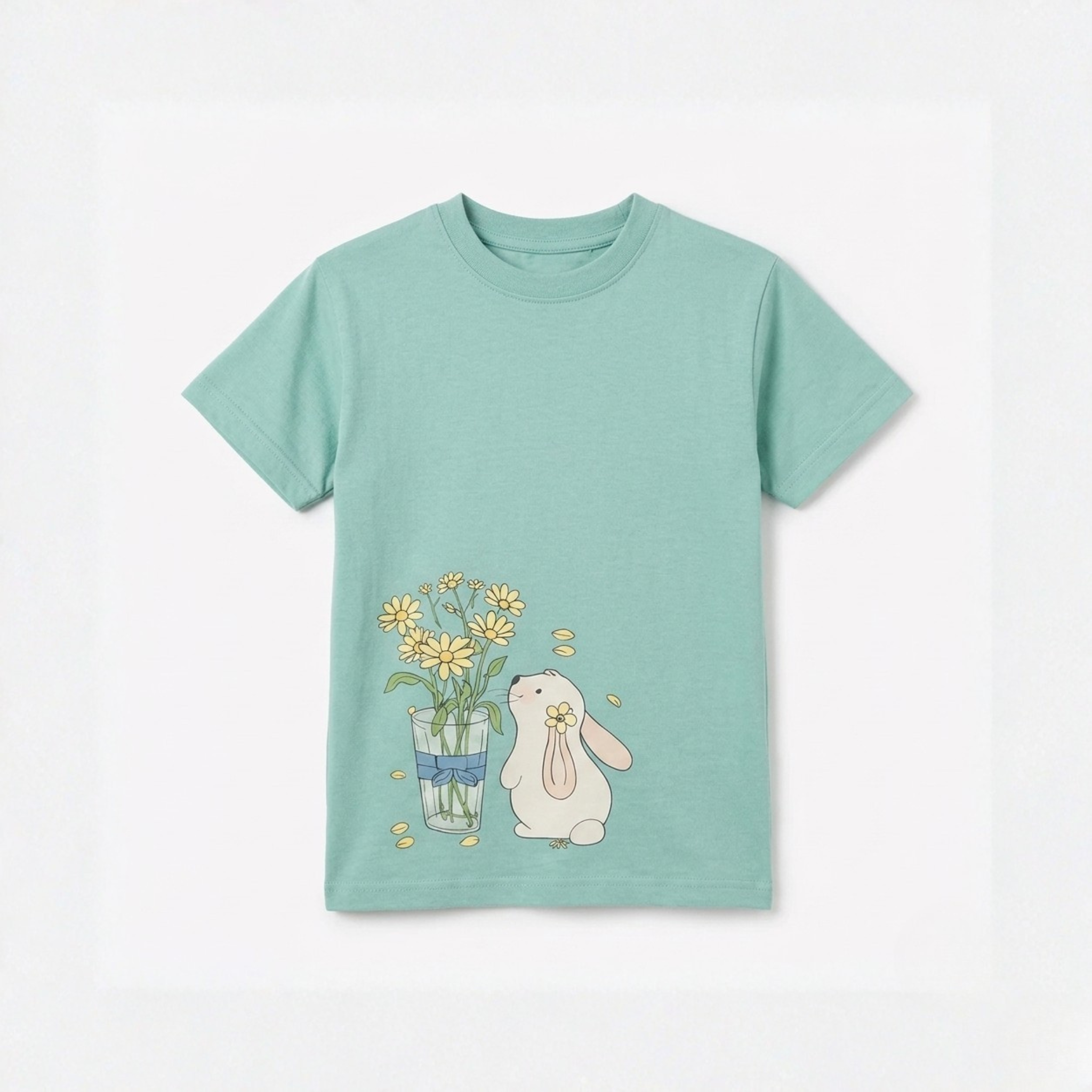 Floral Bunny Graphic T-shirt
