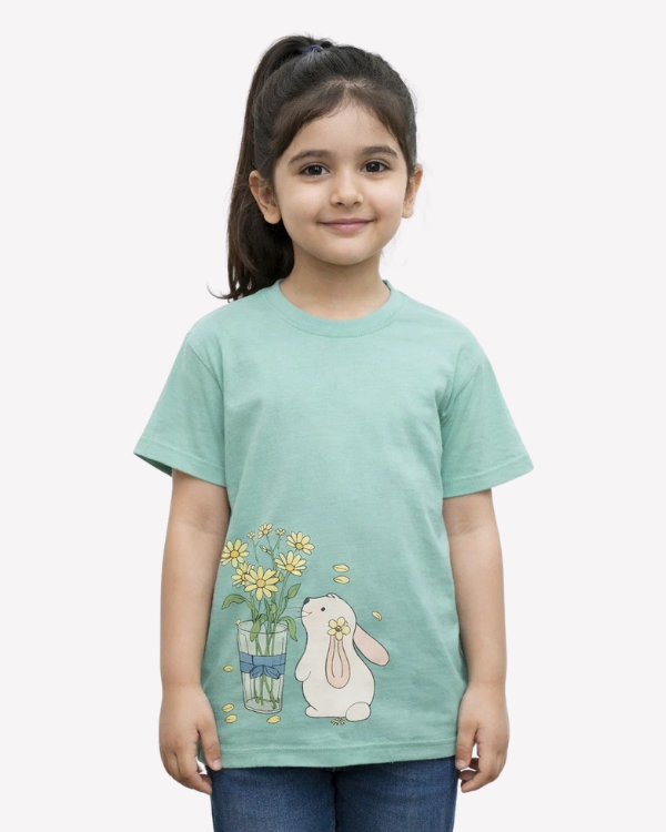 Floral Bunny Graphic T-shirt