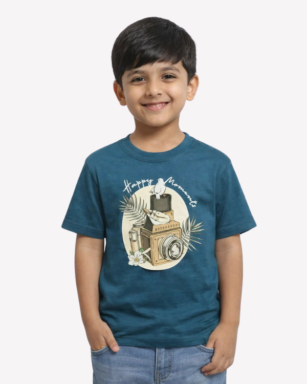 Blue Retro Graphic T-shirt