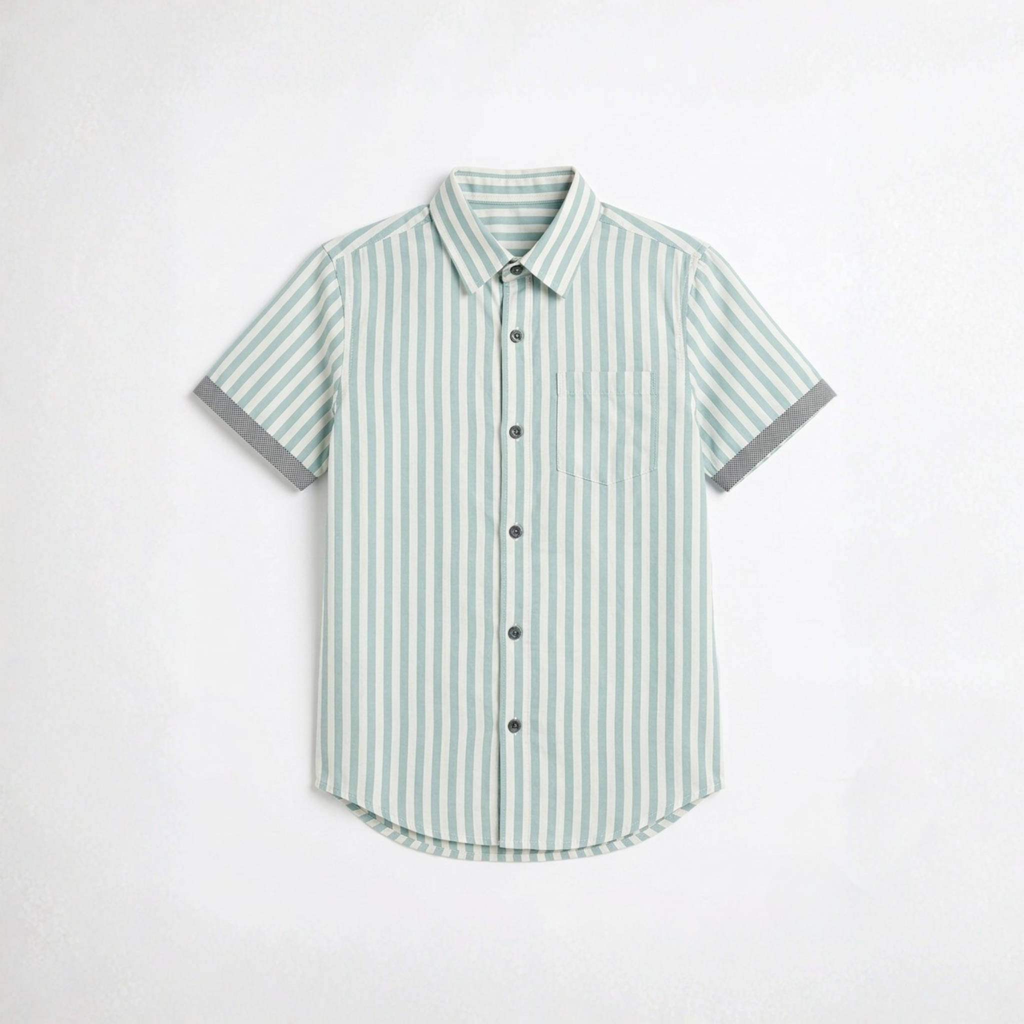 Turquoise Striped Button-Down Shirt