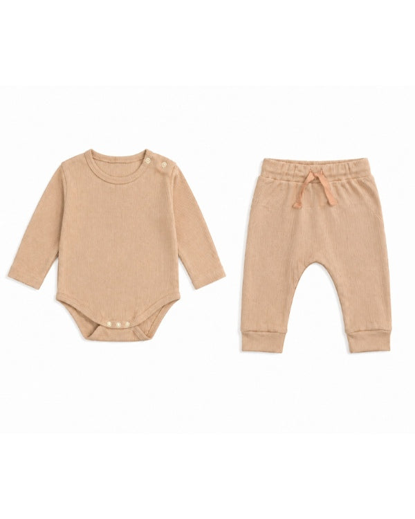 Soft Beige Romper Set (2 in 1)