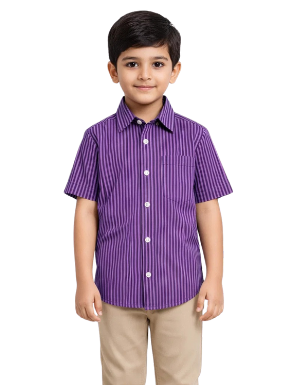 Purple Striped Button-Down Shirt