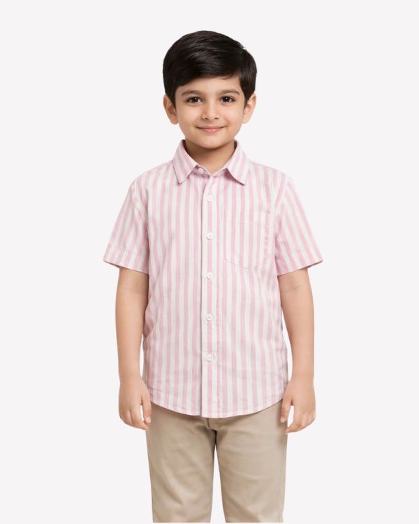 Light Pink Striped Button Down Shirt