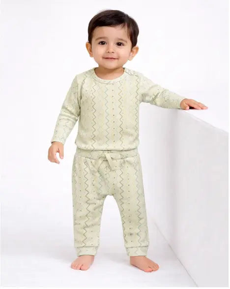 Geometric Print Romper Set