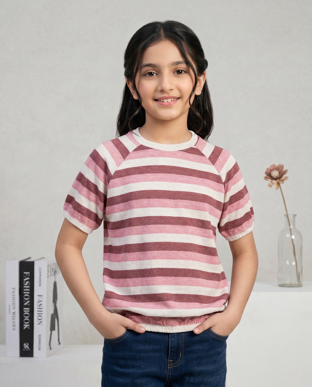 Rosy stripped Top